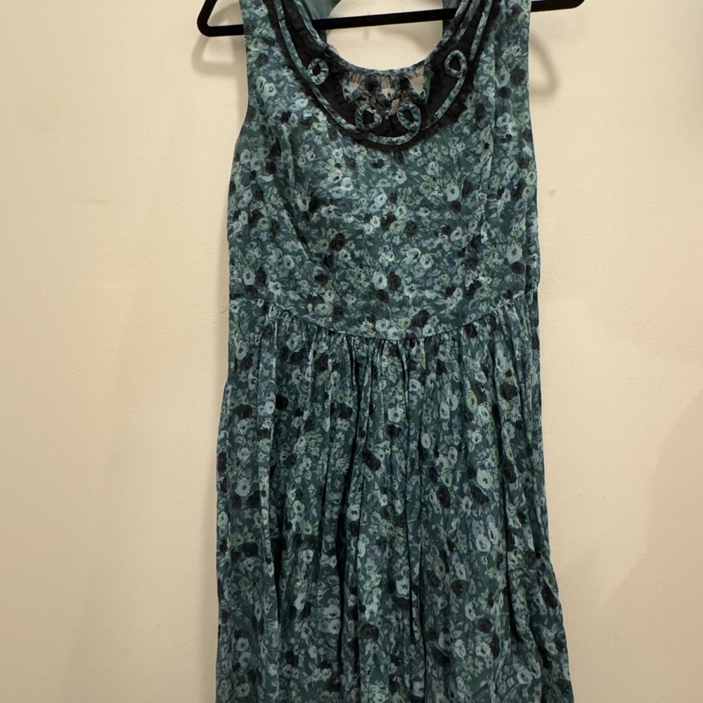 Urban Outfitters Floral Blue Sleeveless Dress